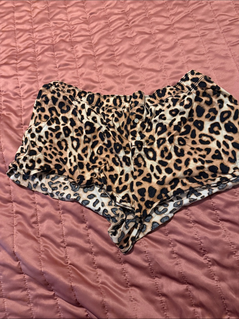 PINK Victoria's Secret Leopard Print Sleep Shorts - Tan, Black, Cream